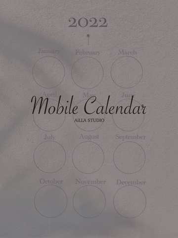 Mobile calendar 2022 by AiLLA STUDIO